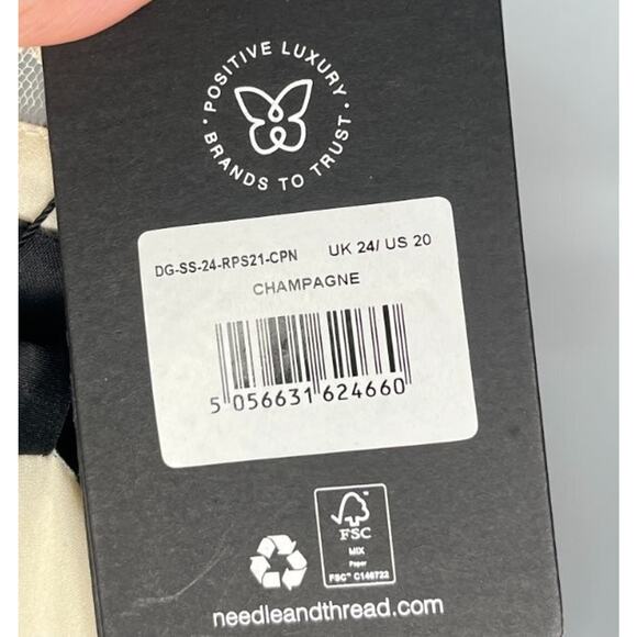 NEEDLE & THREAD Sz 20 US Champagne Lottie Lace Gown Dress NWT - Picture 3 of 14